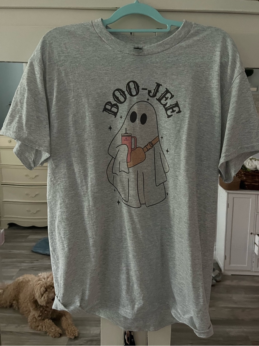 Boo-Jee Ghost Graphic Tee - Heather Gray